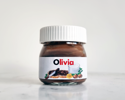 Personalized Nutella Jar with Name and Text (optional)